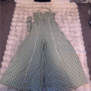 FP Movement by Free People Green Checkered Jumpsuit